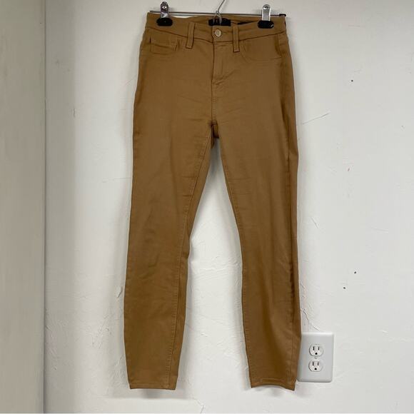 7 For All Mankind Tan Faux Suede Skinny Leggings Pants Womens 2 Fall Casual - Picture 1 of 11